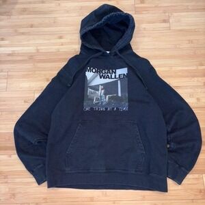 Black Morgan wallen country artist merch hoodie
